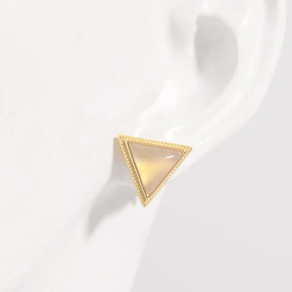 925 Sterling Silver Zircon Triangle Stud Earrings sold by Charming Charlie