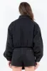 American Bazi Drawstring Waist Crop Denim Jacket sold by Charming Charlie