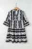 Tiered Printed Notched Half Sleeve Dress sold by Charming Charlie