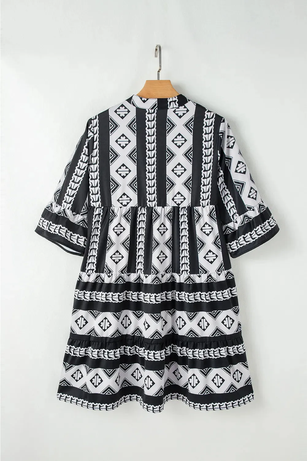 Tiered Printed Notched Half Sleeve Dress sold by Charming Charlie product image thumbnail 5