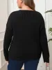 Plus Size Contrast Dropped Shoulder Long Sleeve Sweater sold by Charming Charlie