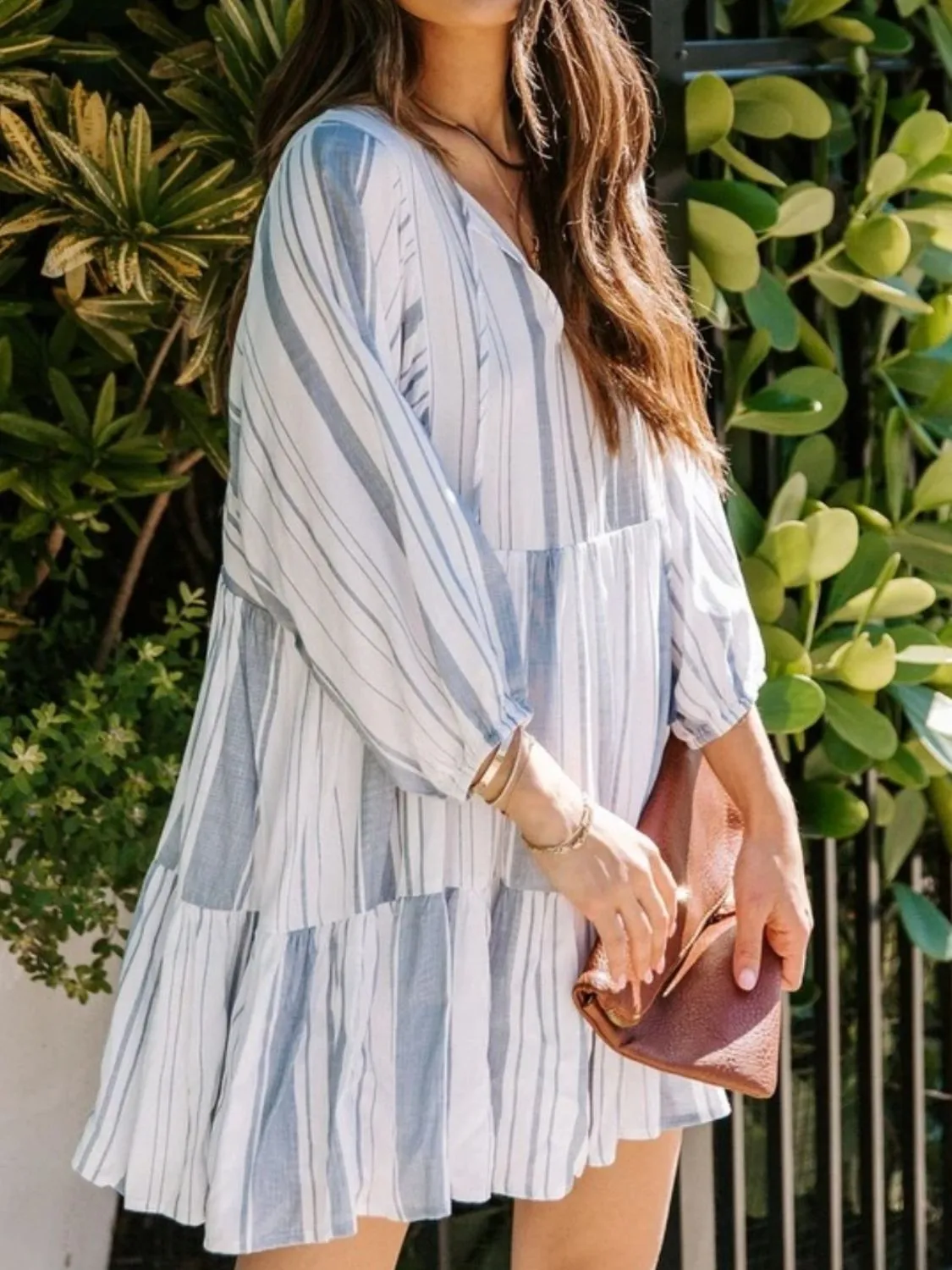 Tassel Striped Tie Neck Batwing Sleeve Dress sold by Charming Charlie product image thumbnail 3
