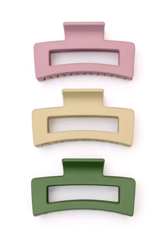 Matte Rectangle Claw Clip Set of 3 sold by Charming Charlie