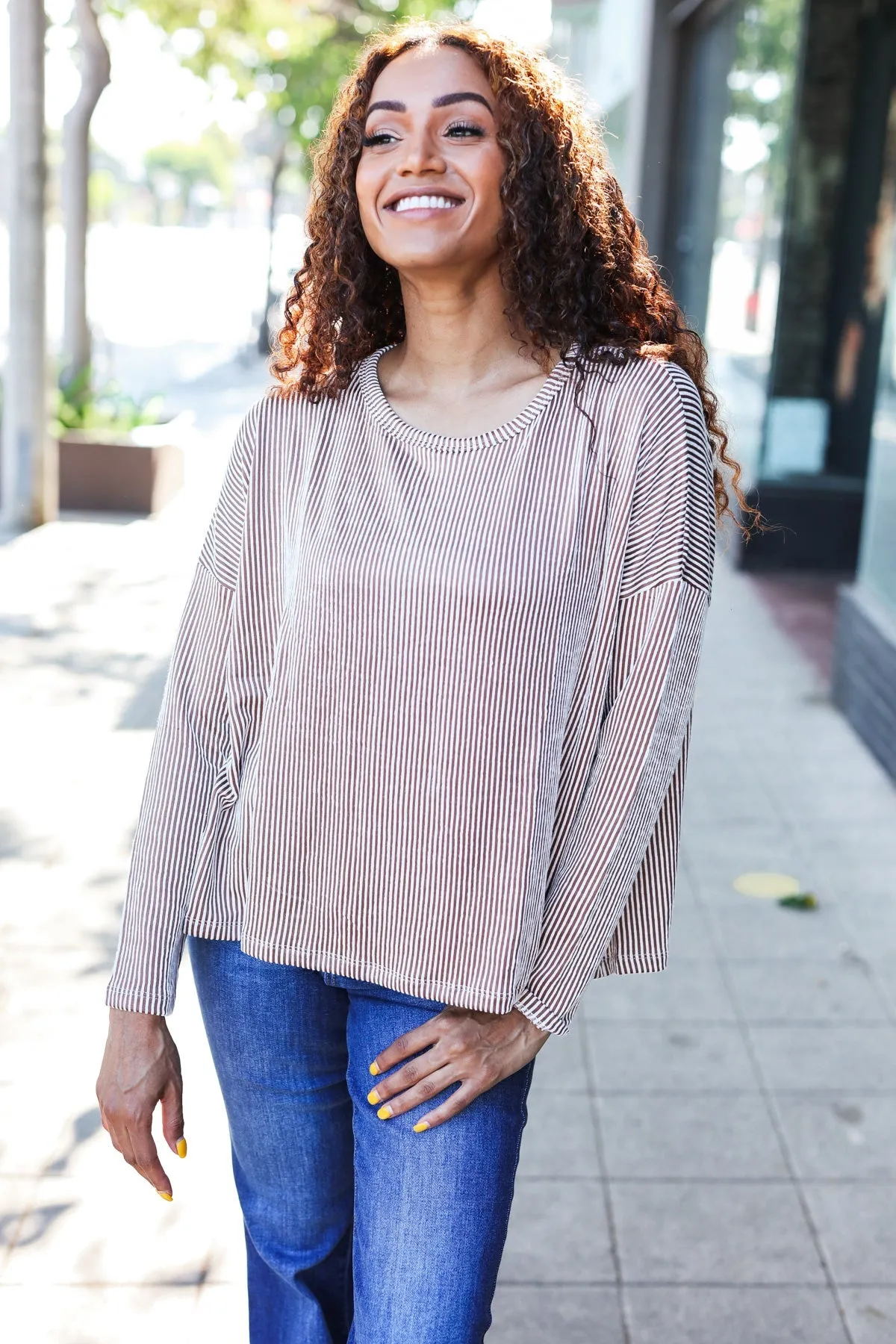 Hello Beautiful Camel Rib Dolman Sweater Top sold by Charming Charlie product image thumbnail 5