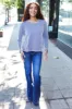 Hello Beautiful Blue Rib Dolman Sweater Top sold by Charming Charlie