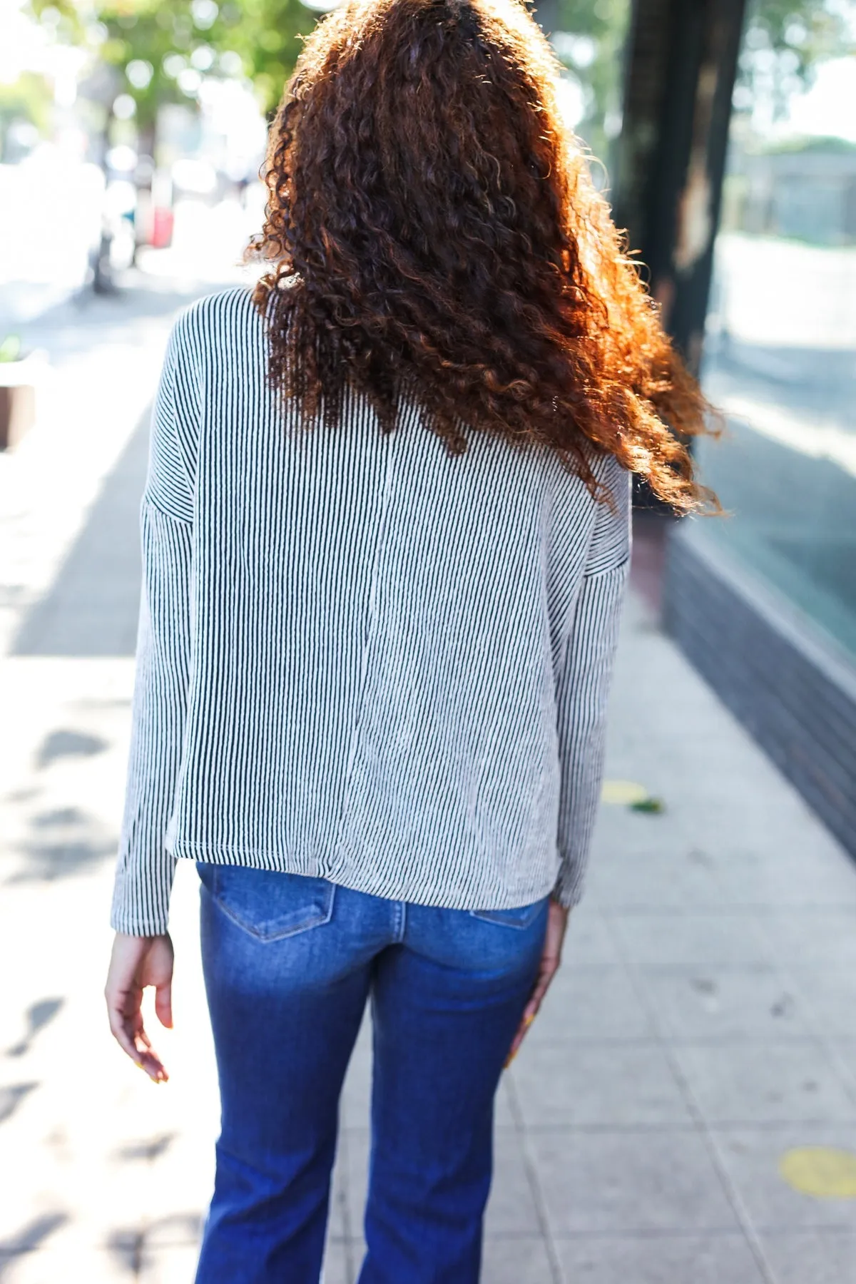 Hello Beautiful Black Rib Dolman Sweater Top sold by Charming Charlie product image thumbnail 2