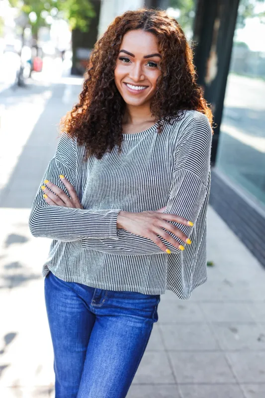Hello Beautiful Black Rib Dolman Sweater Top sold by Charming Charlie