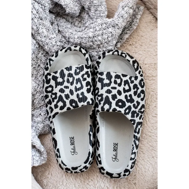 Gray Leopard Insanely Comfy -Beach or Casual Slides sold by Charming Charlie