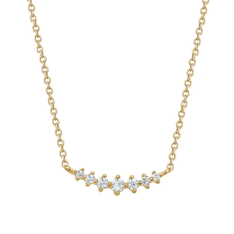 Yellow Gold Cubic Zirconia Graduated Smile Necklace sold by Charming Charlie