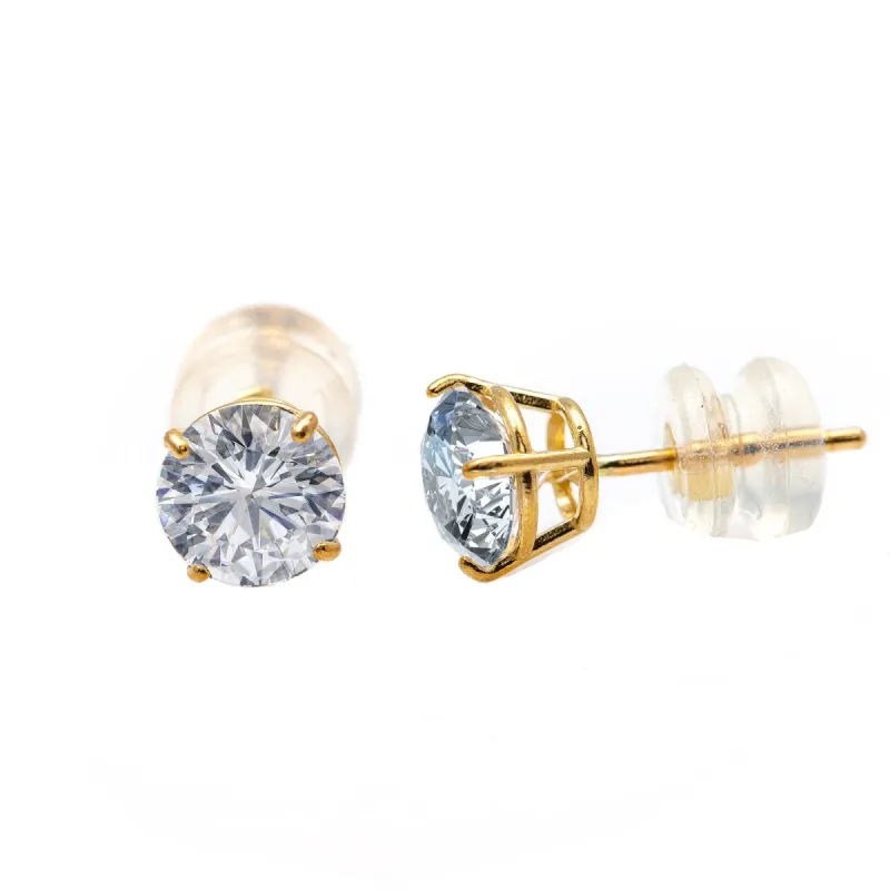 Yellow Gold Cubic Zirconia Round Studs sold by Charming Charlie