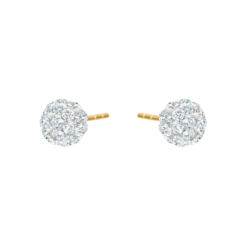 Yellow Gold Crystal Ball Studs sold by Charming Charlie