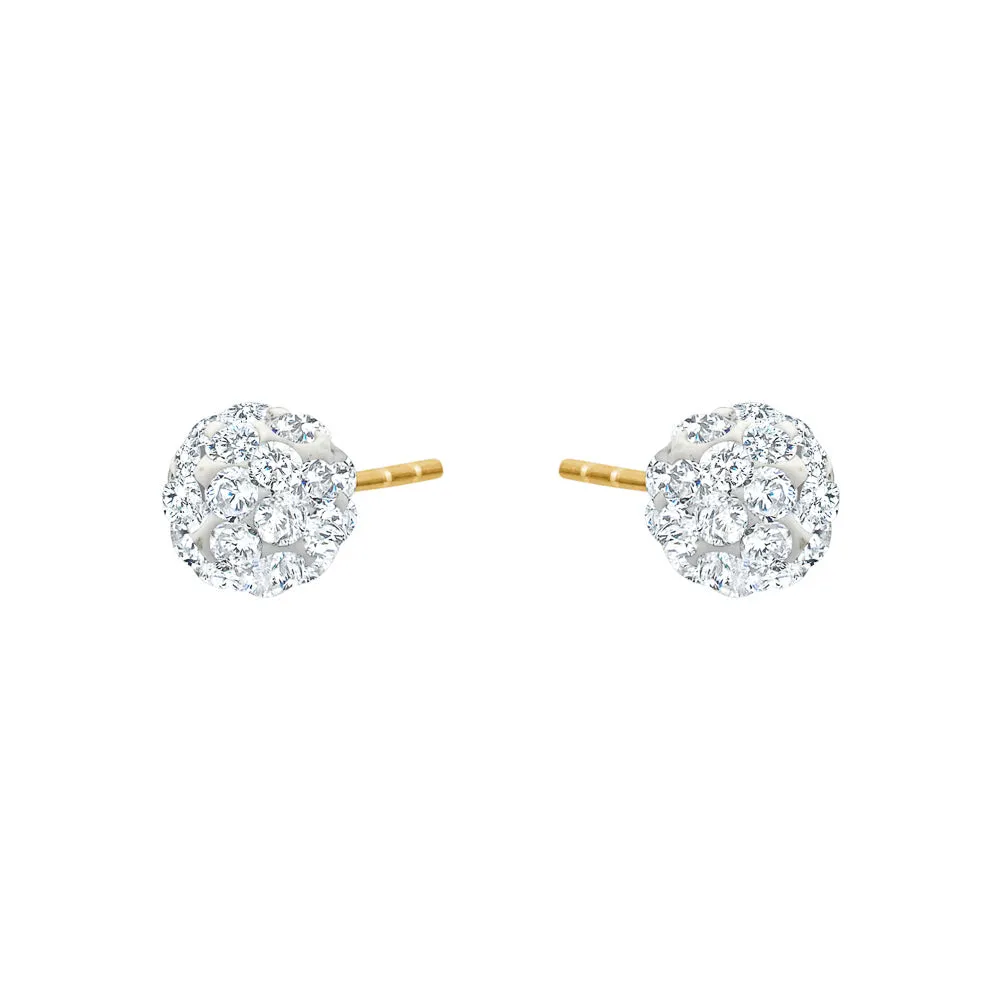Yellow Gold Crystal Ball Studs sold by Charming Charlie