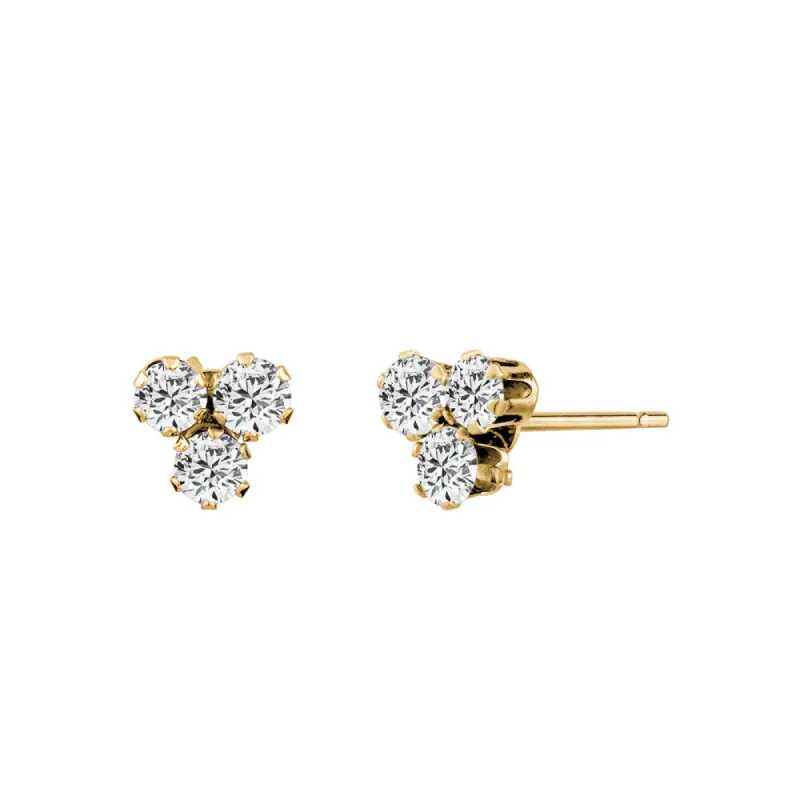 Yellow Gold Cubic Zirconia Cluster Studs sold by Charming Charlie
