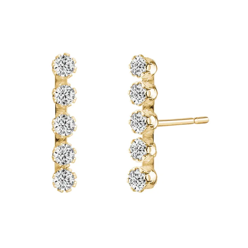 Yellow Gold Cubic Zirconia Bar Earrings sold by Charming Charlie