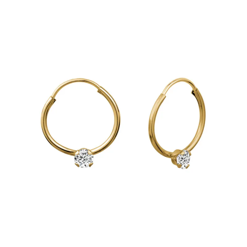 Yellow Gold Cubic Zirconia Hoops sold by Charming Charlie