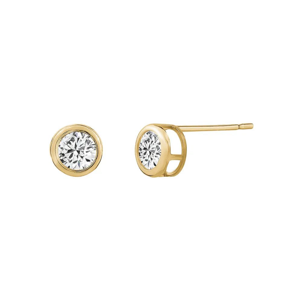 Yellow Gold Cubic Zirconia Bezel Studs sold by Charming Charlie