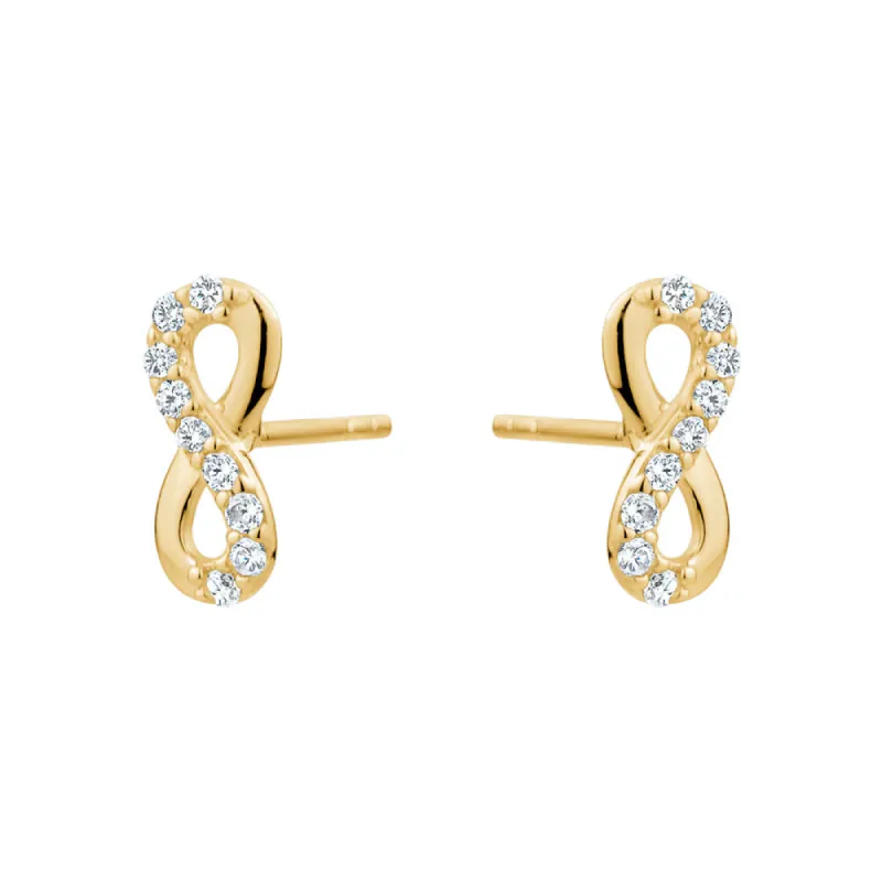 Yellow Gold Cubic Zirconia Infinity Studs sold by Charming Charlie