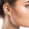 Yellow Gold Double Cubic Zirconia Genuine Pearl Drop Earrings sold by Charming Charlie