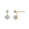 Yellow Gold Double Cubic Zirconia Drop Earrings sold by Charming Charlie
