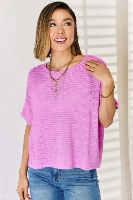 Zenana Full Size Round Neck Short Sleeve T-Shirt sold by Charming Charlie