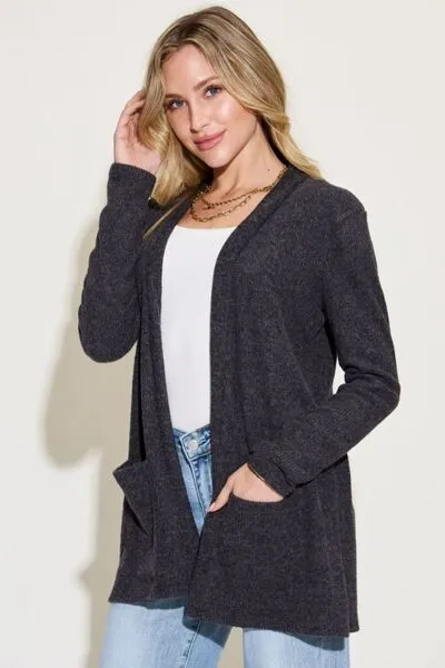 Zenana Open Front Long Sleeve Cardigan sold by Charming Charlie product image thumbnail 4