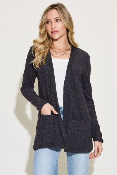 Zenana Open Front Long Sleeve Cardigan sold by Charming Charlie