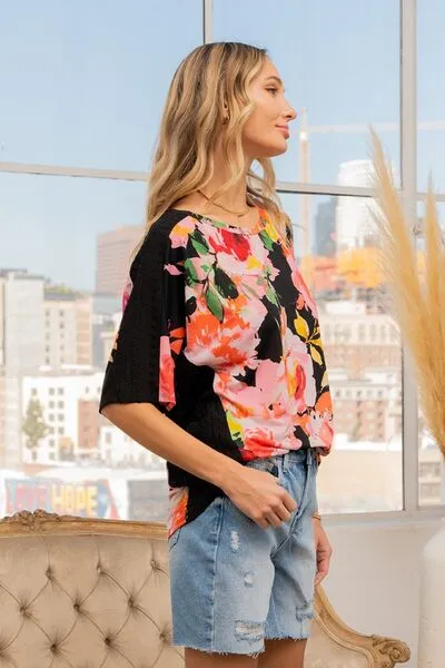 Sew In Love Full Size Floral Round Neck Short Sleeve T-Shirt sold by Charming Charlie product image thumbnail 3