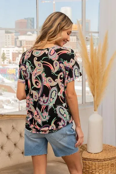 Sew In Love Full Size Paisley Print Round Neck Short Sleeve T-Shirt sold by Charming Charlie product image thumbnail 2
