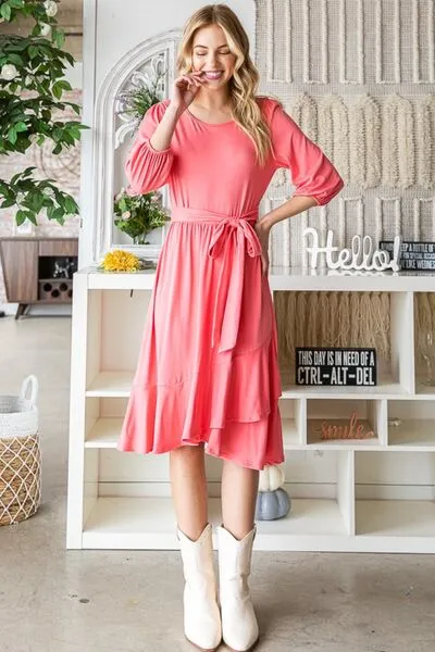 Reborn J Tie Front Ruffle Hem Dress sold by Charming Charlie product image thumbnail 3