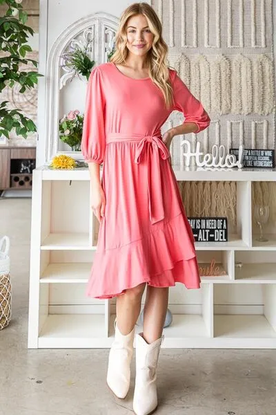 Reborn J Tie Front Ruffle Hem Dress sold by Charming Charlie product image thumbnail 2