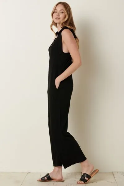 Mittoshop Rib Knit V-Neck Cross Back Jumpsuit sold by Charming Charlie product image thumbnail 3