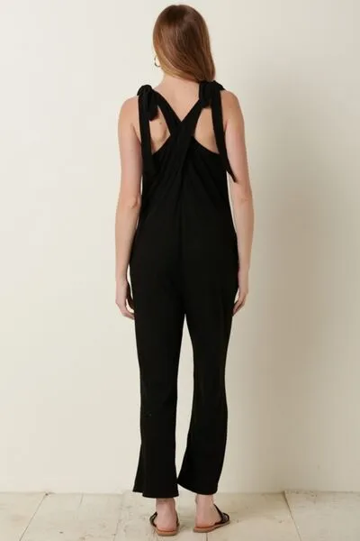 Mittoshop Rib Knit V-Neck Cross Back Jumpsuit sold by Charming Charlie product image thumbnail 4