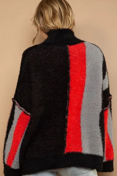 POL Turtleneck Color Block Fringe Detail Sweater sold by Charming Charlie product image thumbnail 2