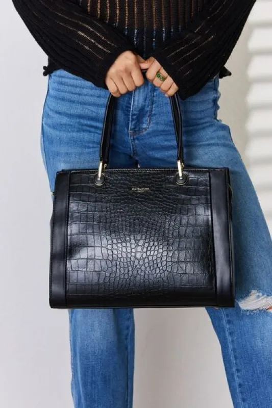 David Jones Texture PU Leather Handbag sold by Charming Charlie
