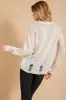 Kori America Heart Pattern Distressed Sweater sold by Charming Charlie