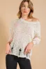 Kori America Heart Pattern Distressed Sweater sold by Charming Charlie