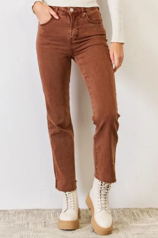 RISEN Full Size High Rise Tummy Control Straight Jeans sold by Charming Charlie
