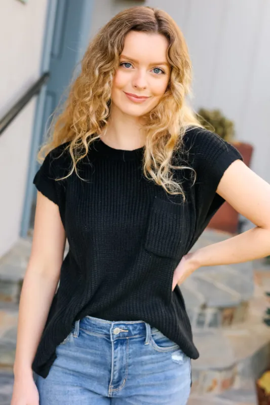 Best In Bold Black Dolman Ribbed Knit Sweater Top sold by Charming Charlie