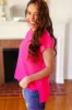 Best In Bold Hot Pink Dolman Ribbed Knit Sweater Top sold by Charming Charlie