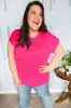 Best In Bold Hot Pink Dolman Ribbed Knit Sweater Top sold by Charming Charlie