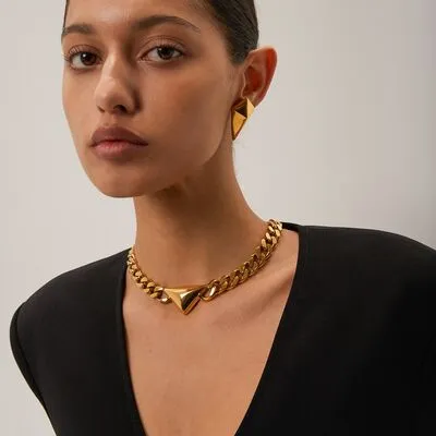 Stainless Steel 18K Gold-Plated Geometric Earrings sold by Charming Charlie product image thumbnail 5