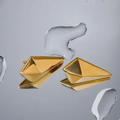 Stainless Steel 18K Gold-Plated Geometric Earrings sold by Charming Charlie product image thumbnail 2