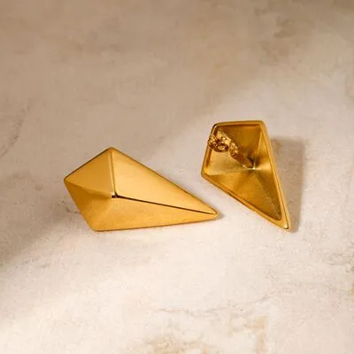 Stainless Steel 18K Gold-Plated Geometric Earrings sold by Charming Charlie product image thumbnail 3