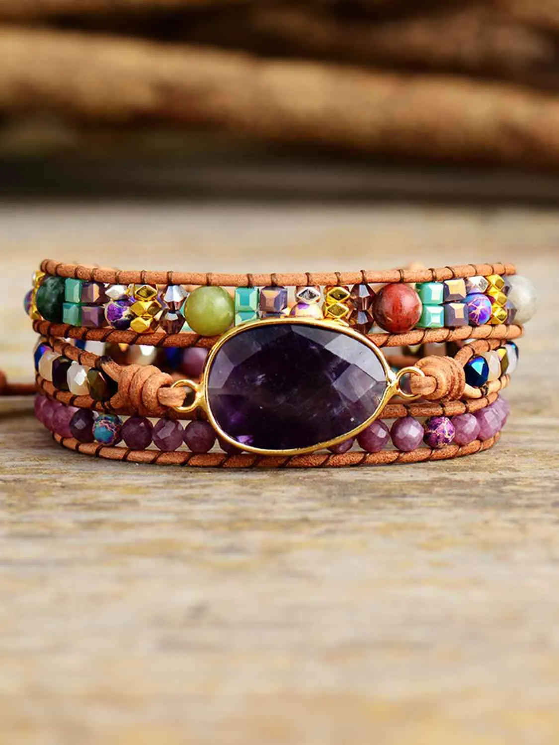Triple-Layer Amethyst Bracelet sold by Charming Charlie product image thumbnail 2