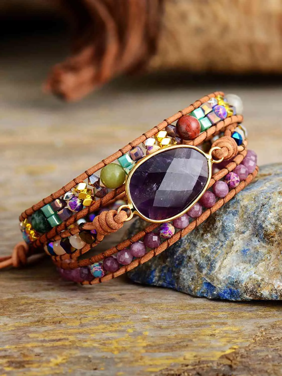 Triple-Layer Amethyst Bracelet sold by Charming Charlie product image thumbnail 3
