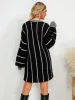 Striped V-Neck Long Sleeve Mini Dress sold by Charming Charlie