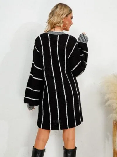 Striped V-Neck Long Sleeve Mini Dress sold by Charming Charlie product image thumbnail 3