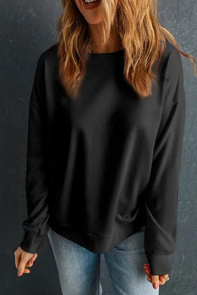 Round Neck Dropped Shoulder Sweatshirt sold by Charming Charlie product image thumbnail 4