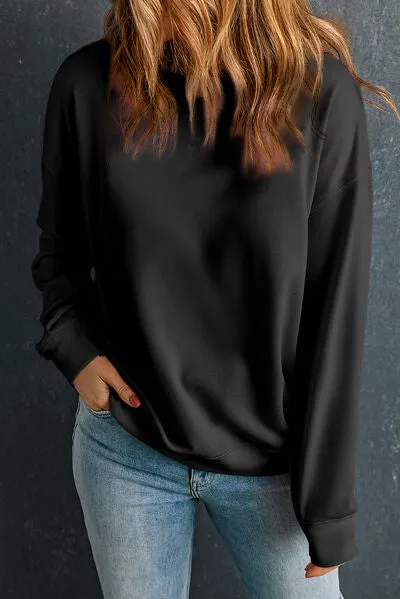 Round Neck Dropped Shoulder Sweatshirt sold by Charming Charlie