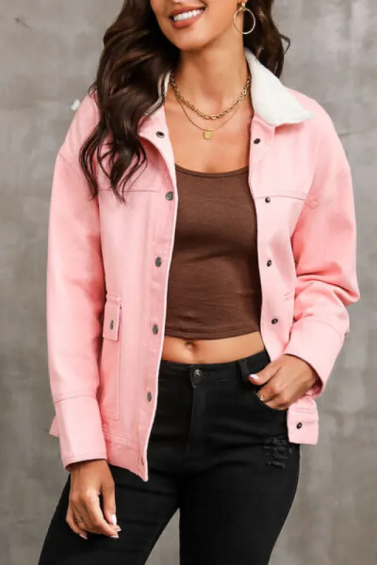 Snap Down Dropped Shoulder Denim Jacket sold by Charming Charlie